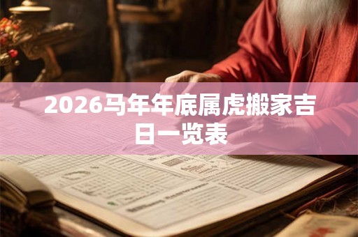 2026马年年底属虎搬家吉日一览表 2026马年年底属虎搬家吉日一览表
