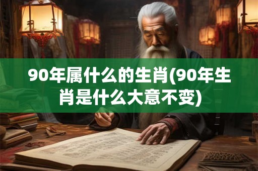 90年属什么的生肖(90年生肖是什么大意不变)