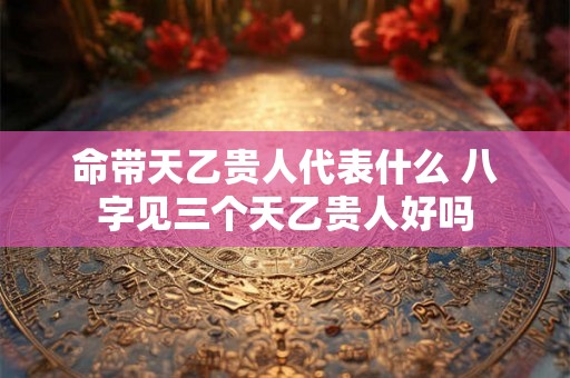 命带天乙贵人代表什么 八字见三个天乙贵人好吗