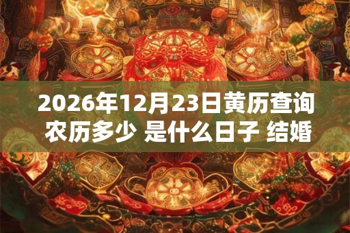 2026年12月23日黄历查询 农历多少 是什么日子 结婚吉时