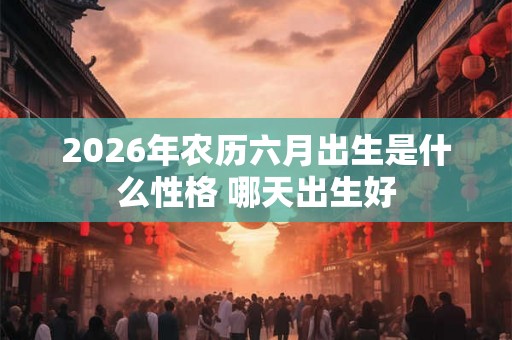 2026年农历六月出生是什么性格 哪天出生好