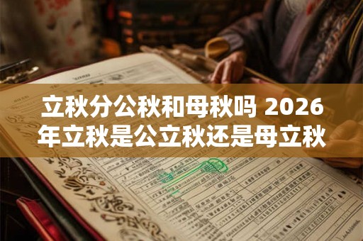 立秋分公秋和母秋吗 2026年立秋是公立秋还是母立秋 立秋分公秋和母秋吗 2026年立秋是公立秋还是母立秋