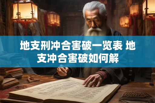 地支刑冲合害破一览表 地支冲合害破如何解