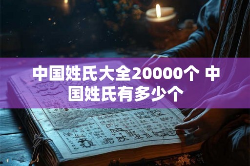 中国姓氏大全20000个 中国姓氏有多少个