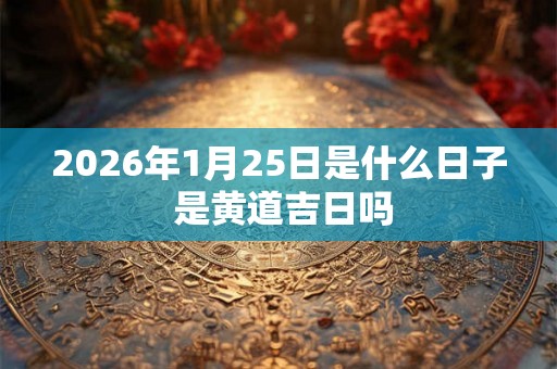 2026年1月25日是什么日子 是黄道吉日吗