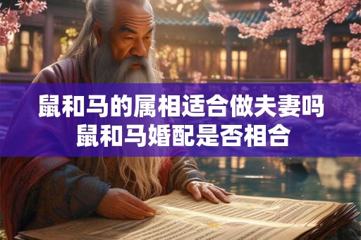 鼠和马的属相适合做夫妻吗 鼠和马婚配是否相合