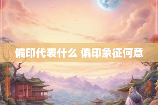 偏印代表什么 偏印象征何意