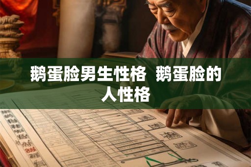 鹅蛋脸男生性格  鹅蛋脸的人性格