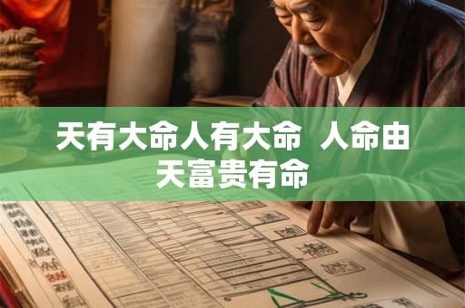 天有大命人有大命  人命由天富贵有命