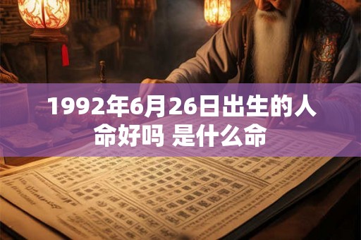 1992年6月26日出生的人命好吗 是什么命 1992年6月26日出生的人命好吗 是什么命