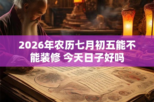 2026年农历七月初五能不能装修 今天日子好吗