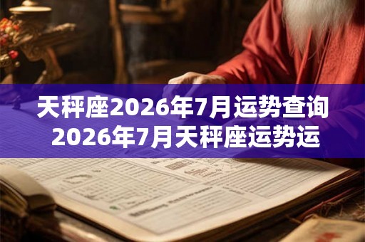 天秤座2026年7月运势查询 2026年7月天秤座运势运程详解