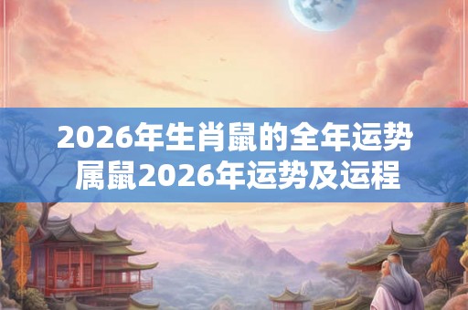 2026年生肖鼠的全年运势 属鼠2026年运势及运程