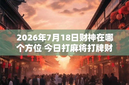 2026年7月18日财神在哪个方位 今日打麻将打牌财运方位! 2026年7月18日财神在哪个方位 今日打麻将打牌财运方位!