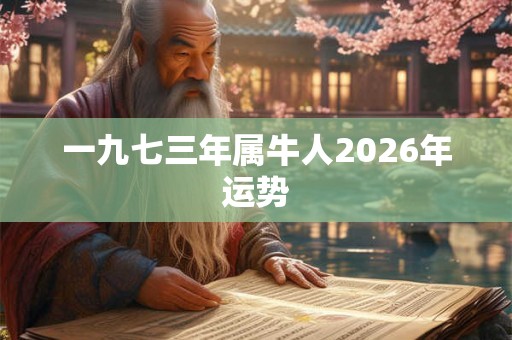 一九七三年属牛人2026年运势