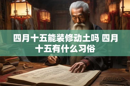四月十五能装修动土吗 四月十五有什么习俗 四月十五能装修动土吗 四月十五有什么习俗