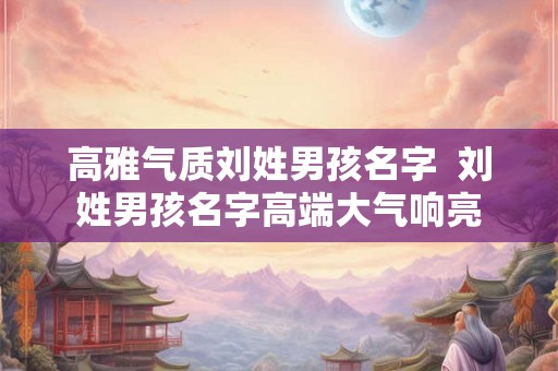 高雅气质刘姓男孩名字  刘姓男孩名字高端大气响亮