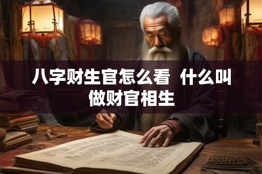 八字财生官怎么看  什么叫做财官相生