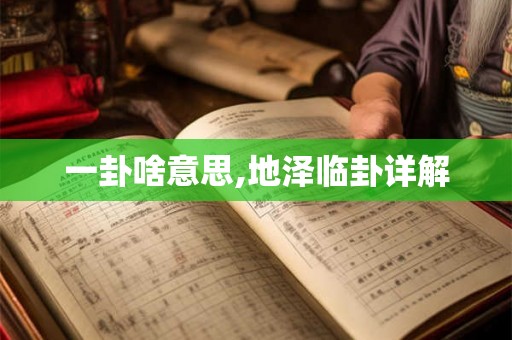 一卦啥意思,地泽临卦详解