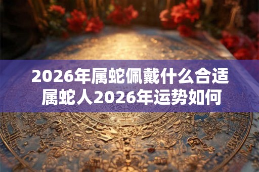 2026年属蛇佩戴什么合适 属蛇人2026年运势如何