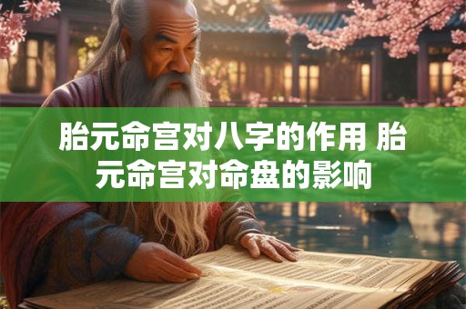 胎元命宫对八字的作用 胎元命宫对命盘的影响
