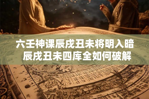 六壬神课辰戌丑未将明入暗  辰戌丑未四库全如何破解
