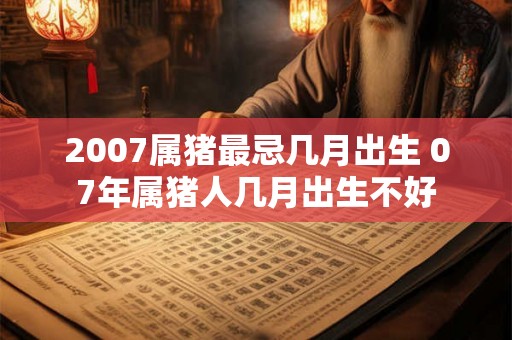 2007属猪最忌几月出生 07年属猪人几月出生不好