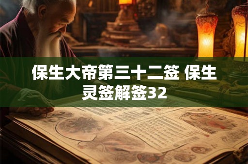 保生大帝第三十二签 保生灵签解签32