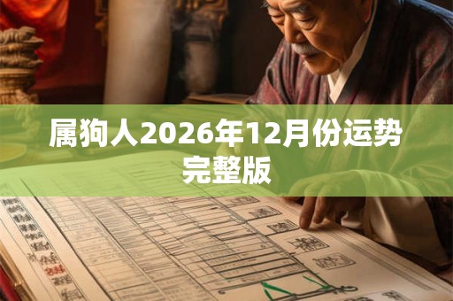 属狗人2026年12月份运势完整版