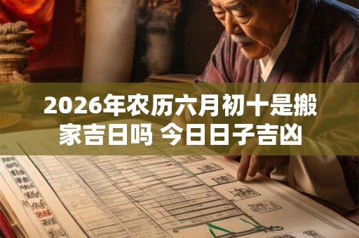 2026年农历六月初十是搬家吉日吗 今日日子吉凶
