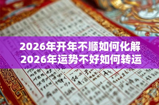 2026年开年不顺如何化解 2026年运势不好如何转运
