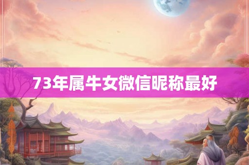 73年属牛女微信昵称最好