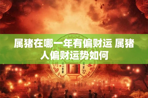 属猪在哪一年有偏财运 属猪人偏财运势如何