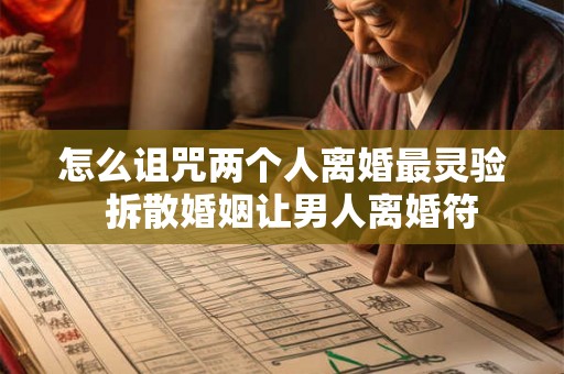 怎么诅咒两个人离婚最灵验  拆散婚姻让男人离婚符