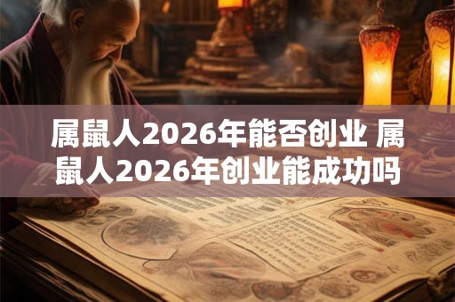 属鼠人2026年能否创业 属鼠人2026年创业能成功吗