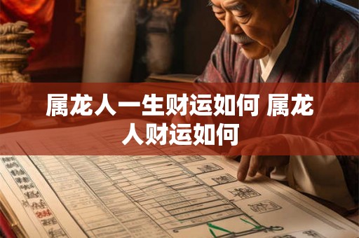 属龙人一生财运如何 属龙人财运如何