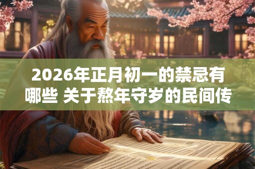 2026年正月初一的禁忌有哪些 关于熬年守岁的民间传说是什么