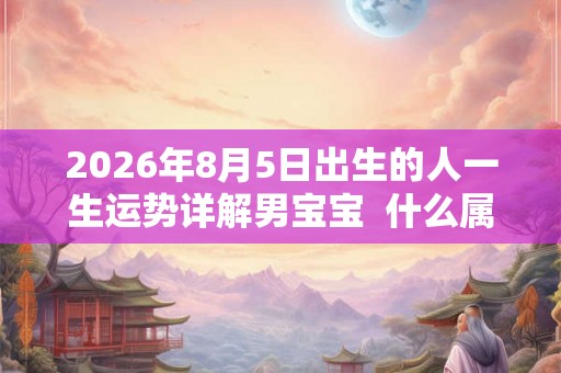 2026年8月5日出生的人一生运势详解男宝宝  什么属相