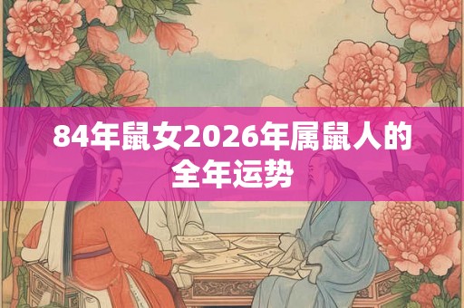 84年鼠女2026年属鼠人的全年运势