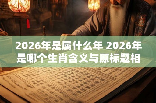 2026年是属什么年 2026年是哪个生肖含义与原标题相同 2026年是属什么年 2026年是哪个生肖含义与原标题相同
