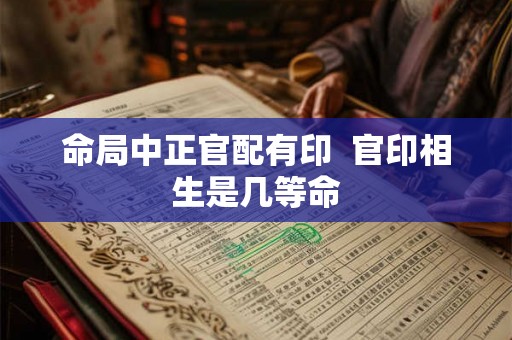 命局中正官配有印  官印相生是几等命