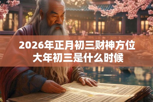 2026年正月初三财神方位 大年初三是什么时候