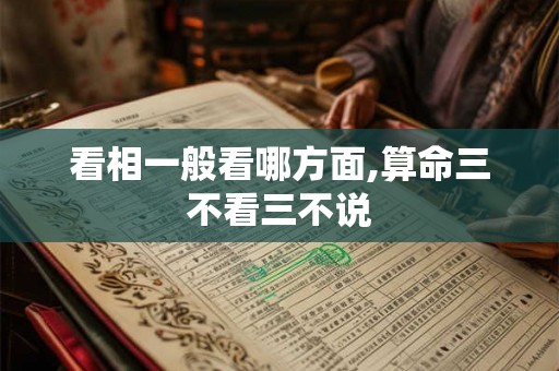看相一般看哪方面,算命三不看三不说