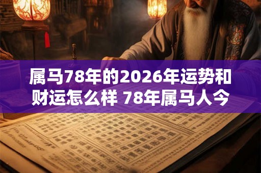 属马78年的2026年运势和财运怎么样 78年属马人今年运势如何 属马78年的2026年运势和财运怎么样 78年属马人今年运势如何