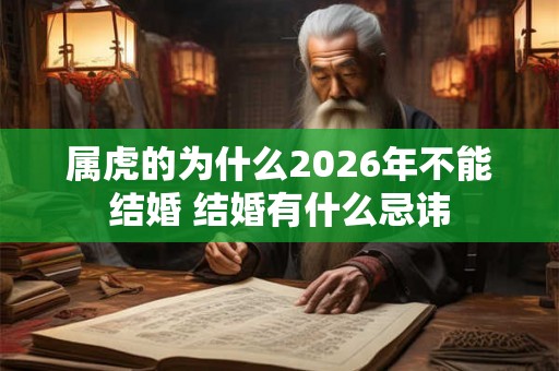 属虎的为什么2026年不能结婚 结婚有什么忌讳