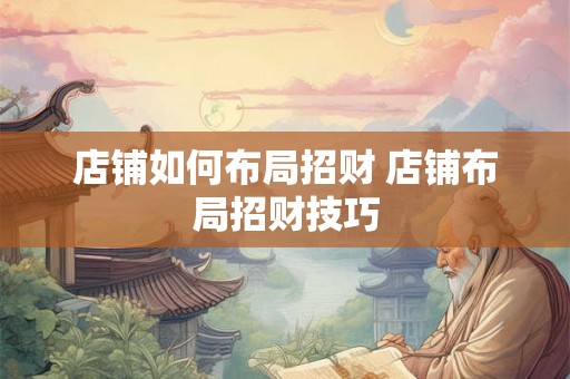 店铺如何布局招财 店铺布局招财技巧