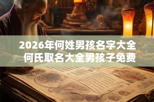 2026年何姓男孩名字大全  何氏取名大全男孩子免费