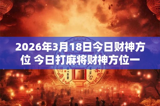 2026年3月18日今日财神方位 今日打麻将财神方位一览表 2026年3月18日今日财神方位 今日打麻将财神方位一览表