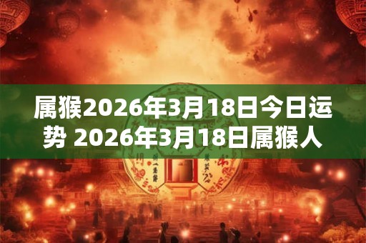 属猴2026年3月18日今日运势 2026年3月18日属猴人运势好吗 属猴2026年3月18日今日运势 2026年3月18日属猴人运势好吗