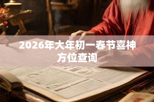 2026年大年初一春节喜神方位查询